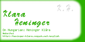 klara heninger business card